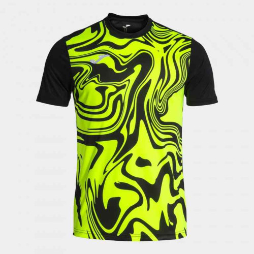 Joma Lion II Shirt (Short Sleeve) - Black/Fluorescent Yellow