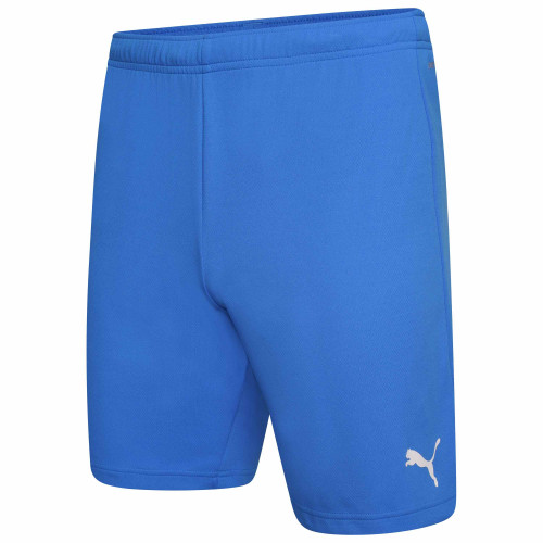 Puma Team Rise Shorts-Electric Blue Lemonade - Puma White-11-12YR