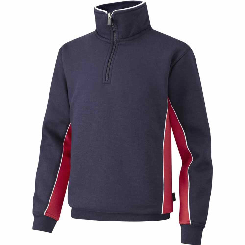 Falcon Spirit 1/4 Zip Top Navy/Scarlet 26-28"
