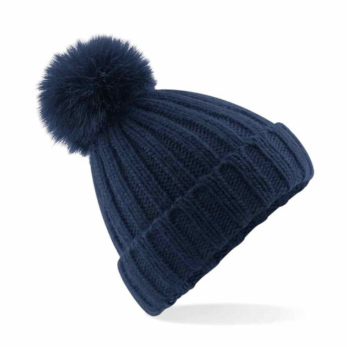 Beechfield Verbier Fur Pop Pom Chunky Beanie