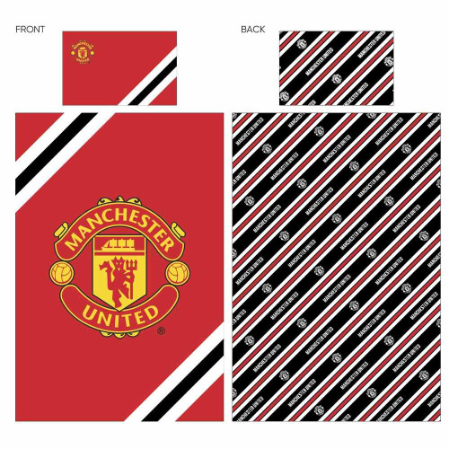 Team Merchandise Core Stripe Single Duvet Set (Man Utd)