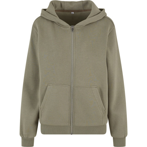 Build Your Brand Womens Fluffy Zip Hoodie