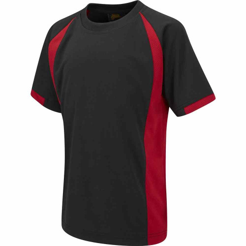 Falcon Active+ T-Shirt Black/Scarlet 32-34"