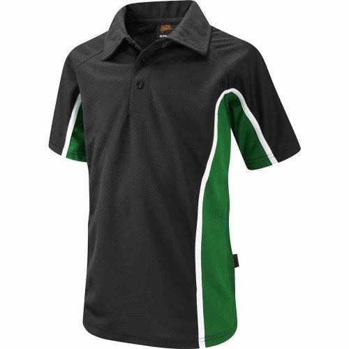 Falcon Spirit Sports Polo Black/Emerald/White 42-44"