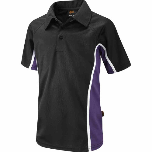 Falcon Spirit Sports Polo Black/Purple/White 30-32"