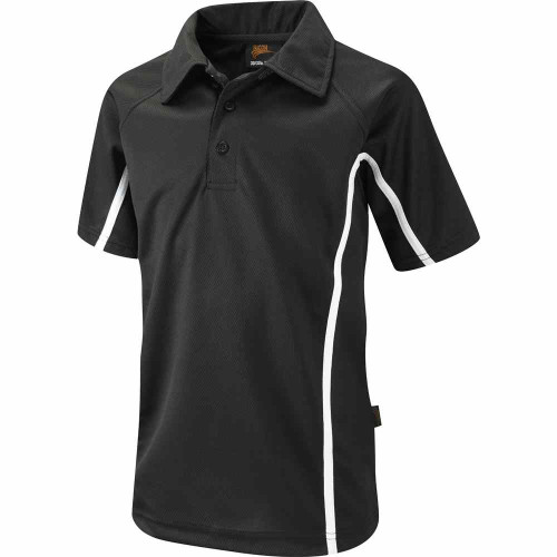 Falcon Spirit Sports Polo Black/Black/White 46-48"