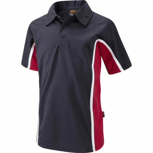 Falcon Spirit Sports Polo Navy/Scarlet/White 26-28"