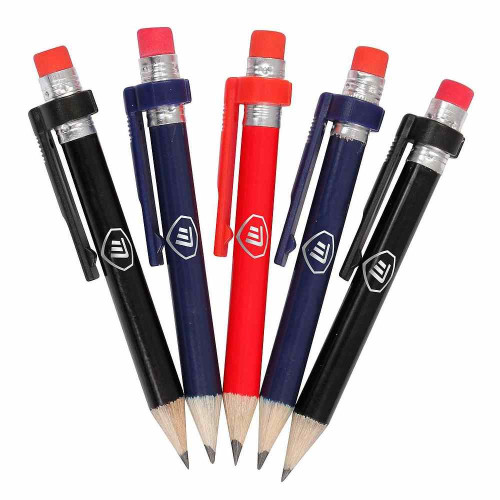 Masters Wood Pencils with Clip & Eraser (x5)