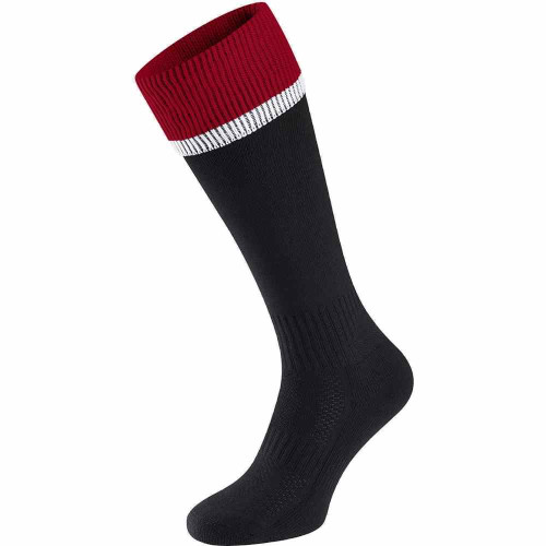 Falcon Spirit Socks Black/Scarlet/White L (6-12)