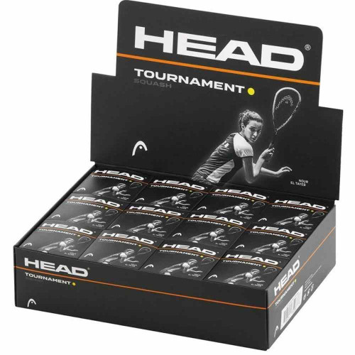 Head Tournament Squash Balls - Single Yellow Dot (Box of 12)