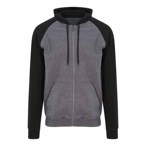 AWDis Baseball Zip Up Hoodie