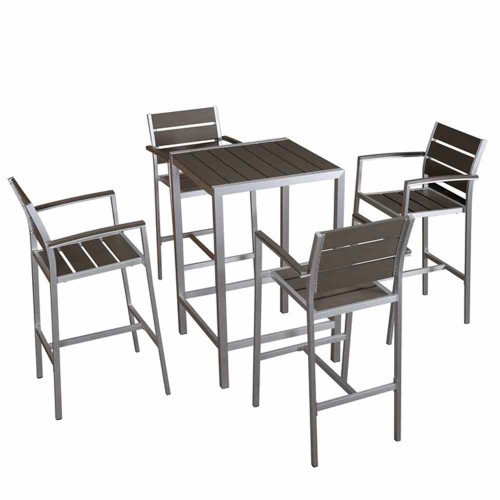 SAC Deluxe Brushed Nickel 5pc Bar Set