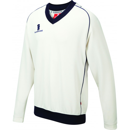 Surridge Long Sleeve Sweater-Ivory/Navy-Large