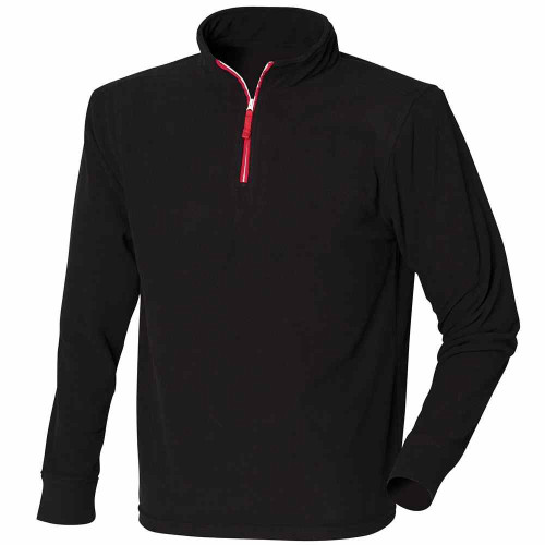 Finden & Hales 1/4 Zip Long Sleeve Fleece Piped