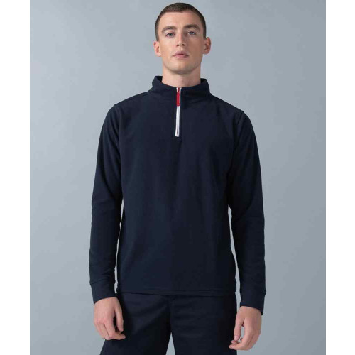 Finden & Hales 1/4 Zip Long Sleeve Fleece Piped