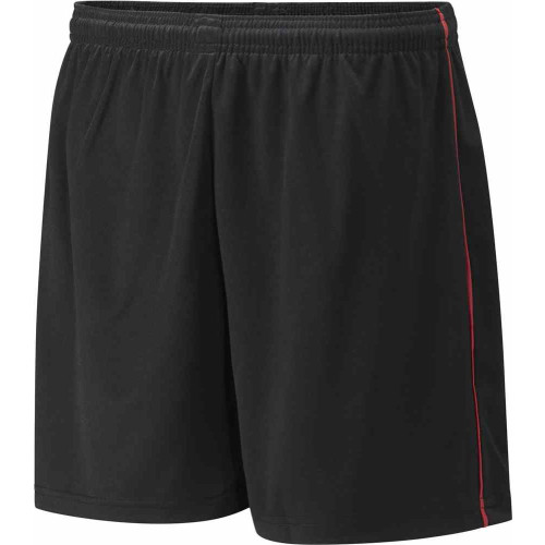 Falcon Piped Sports Short Black/Scarlet 34-36"
