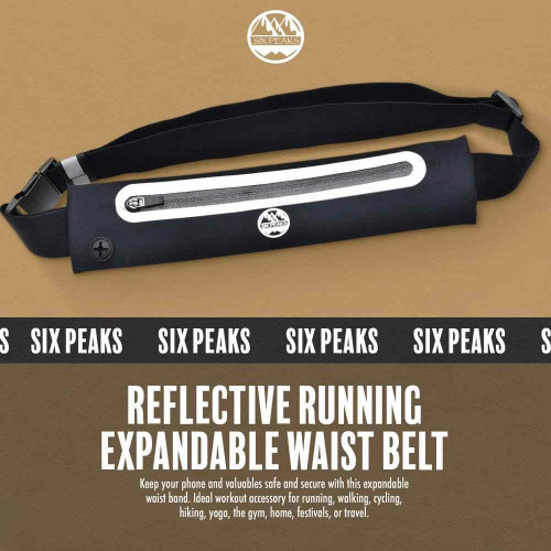Six Peaks Reflective Running Expandable Waist Belt