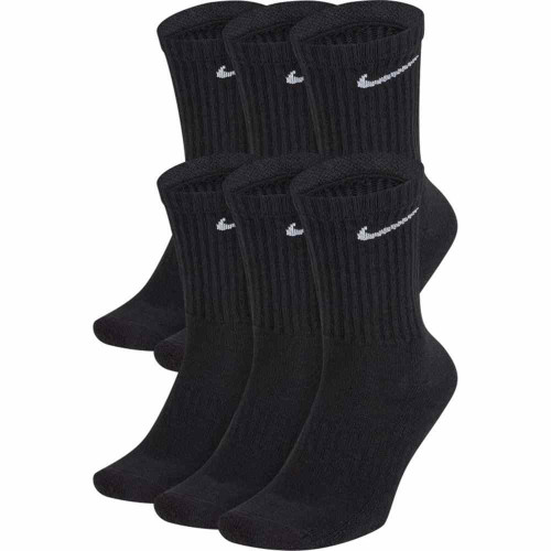 Nike Everyday Cushioned Socks (x6/Pack) - Black/White - L