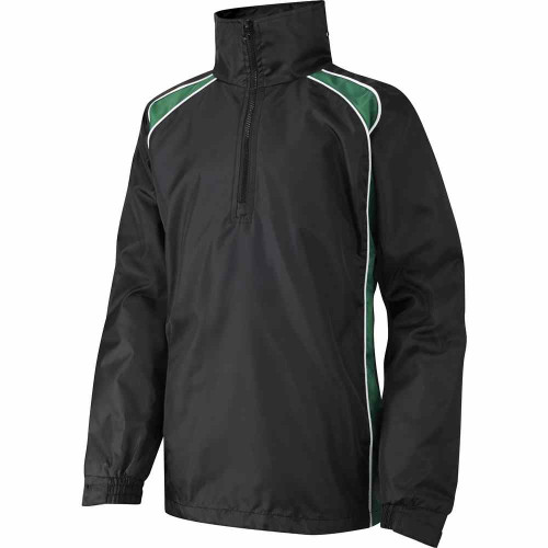 Falcon Panelled Rain Jacket Black/Emerald/White 26-28"