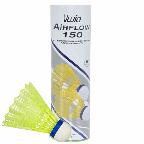 Uwin Airflow 150 Badminton Shuttlecocks (Tube of 6)