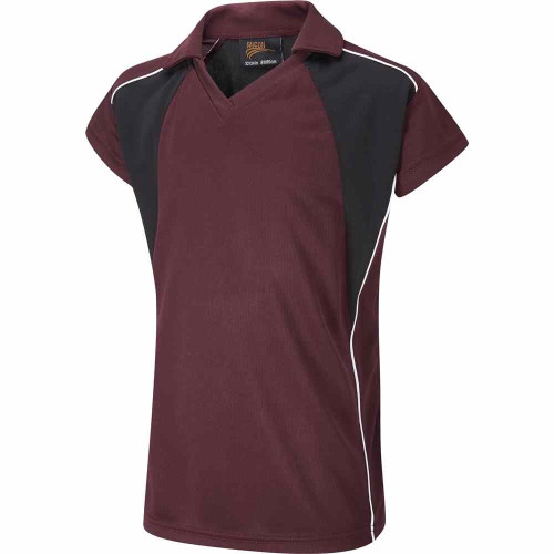 Falcon Encore Womens Top Maroon/Black/White 32-34"
