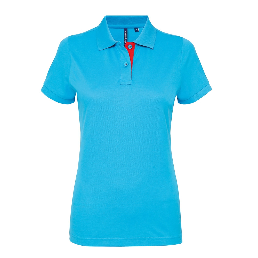 Asquith & Fox Womens Classic Fit Tipped Polo Shirt 9 Colours/XS-2XL