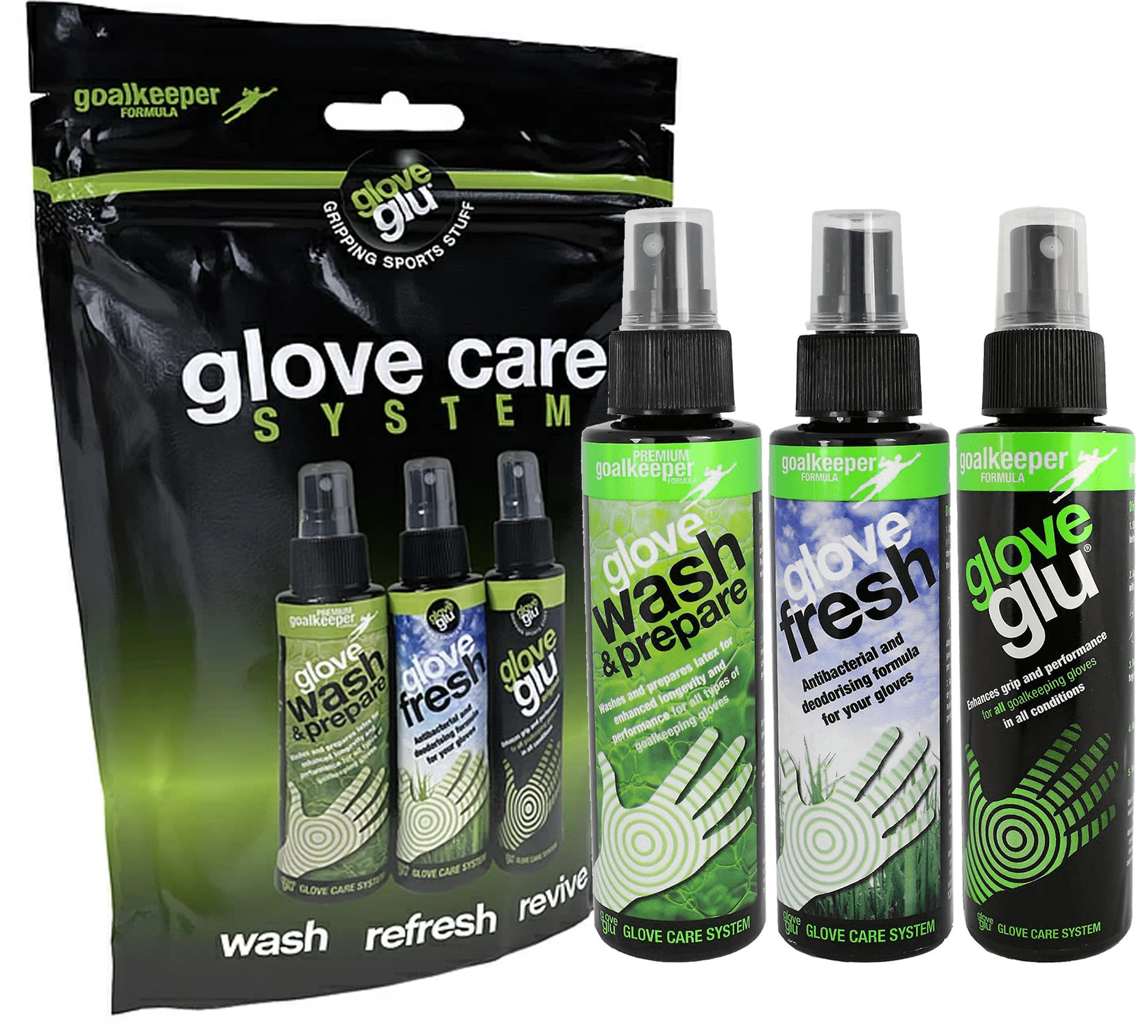 Glove Glu Glove Care Essentials Mini Pack On the Go Wash Refresh Revive  Sports